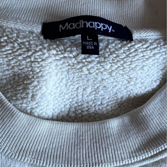 Madhappy Limited Local Optimist Support Network Crewneck Sweatshirt Large Cream - Picture 5 of 9